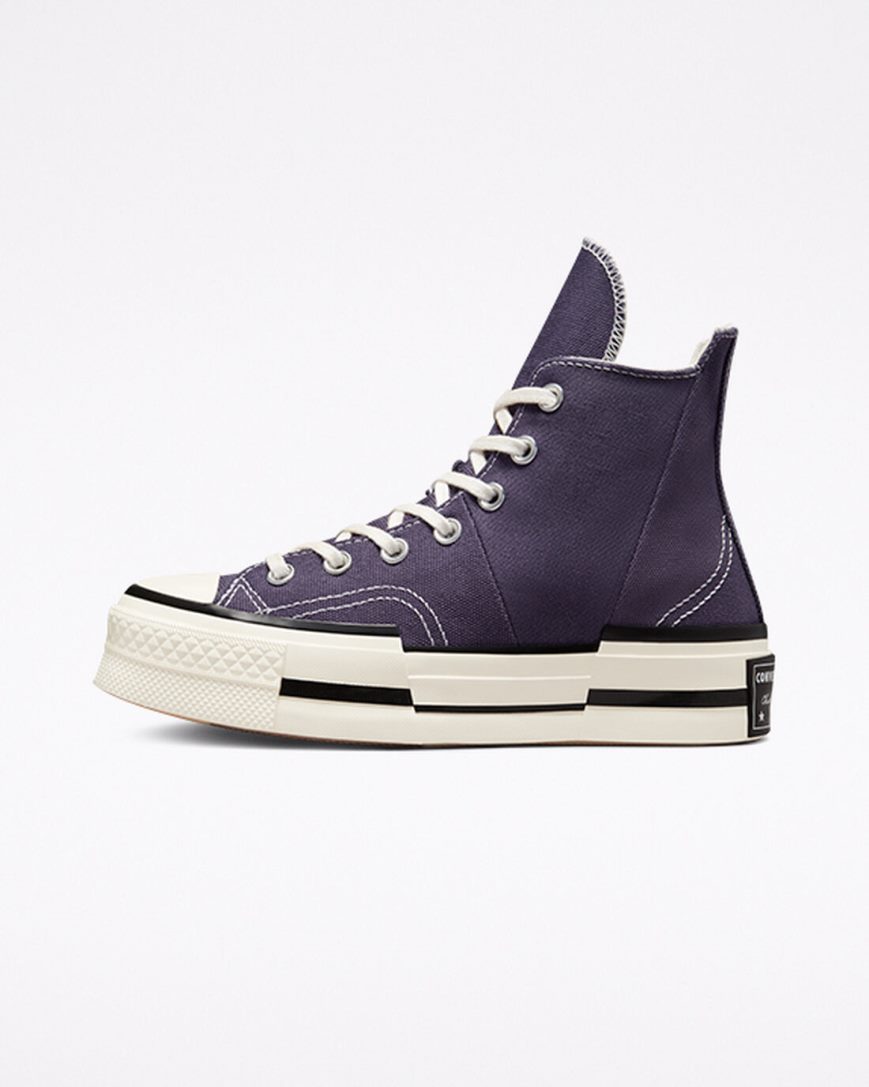 Tenisi Inalti Barbati Converse Chuck 70 Plus Violet Negrii | RO C13DTE612